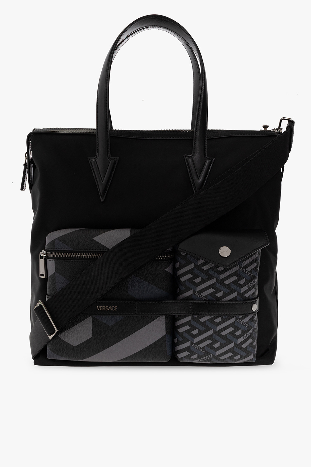 Black Handbag with logo Versace - SchaferandweinerShops